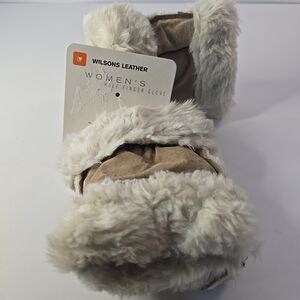 Wilsons Leather Women's Half Finger Gloves Faux Fur Lined